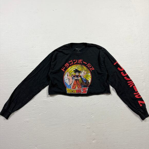 Reworked Dragon Ball Z Crop Long Sleeve Graphic Tee, Size Medium - Picture 1 of 6